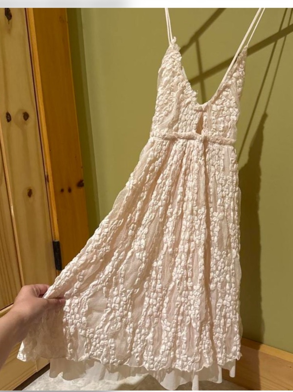 NWT Free People light pink fairy Spaghetti-Strap Dress